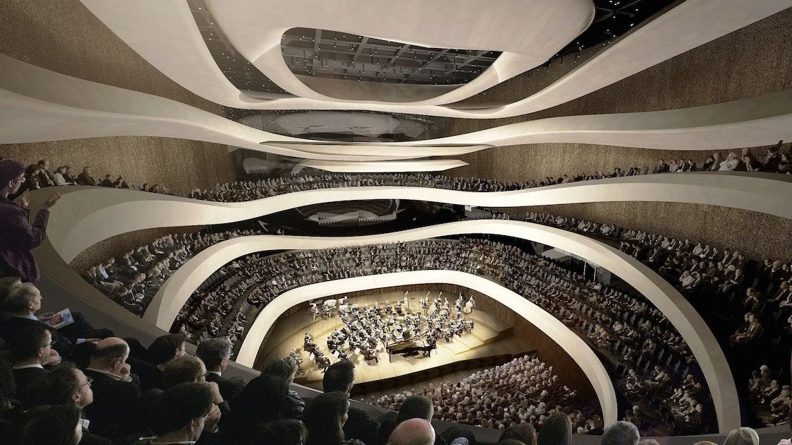 Futurystyczny projekt nowej siedziby dla orkiestry Sinfonia Varsovia