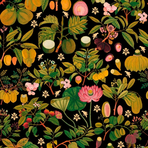 MINDTHEGAP Florilegium Asian Fruits and Flowers Anthracite WP20314