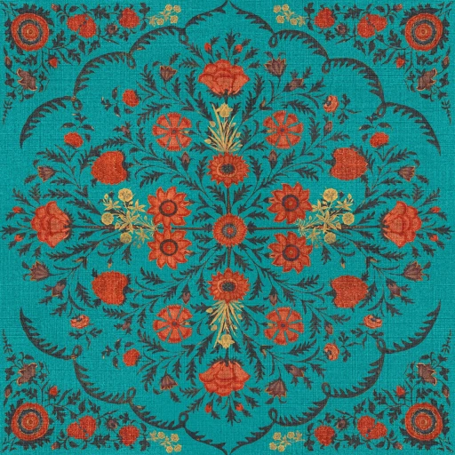 MINDTHEGAP World of Fabrics Hindu Bloom Topaz WP20408