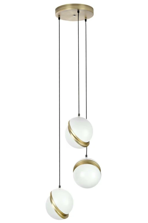 Lampa wisząca GLOBE 3 złota - LED, akryl, metal