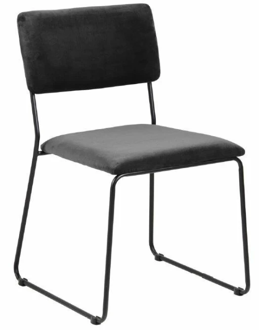 ACTONA krzesło CORNELIA antracytowe - welur, metal